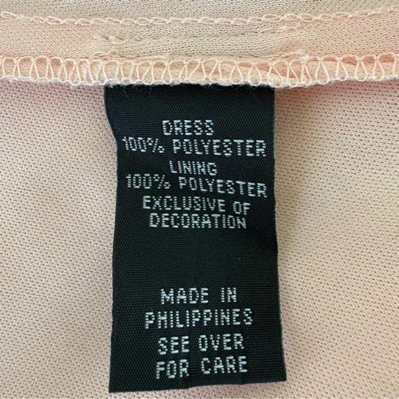 Y2K Ally B. Dainty Feminine Pink PolyChiffon Dress S Bow Bell Sleeve Fairy - Picture 10 of 10